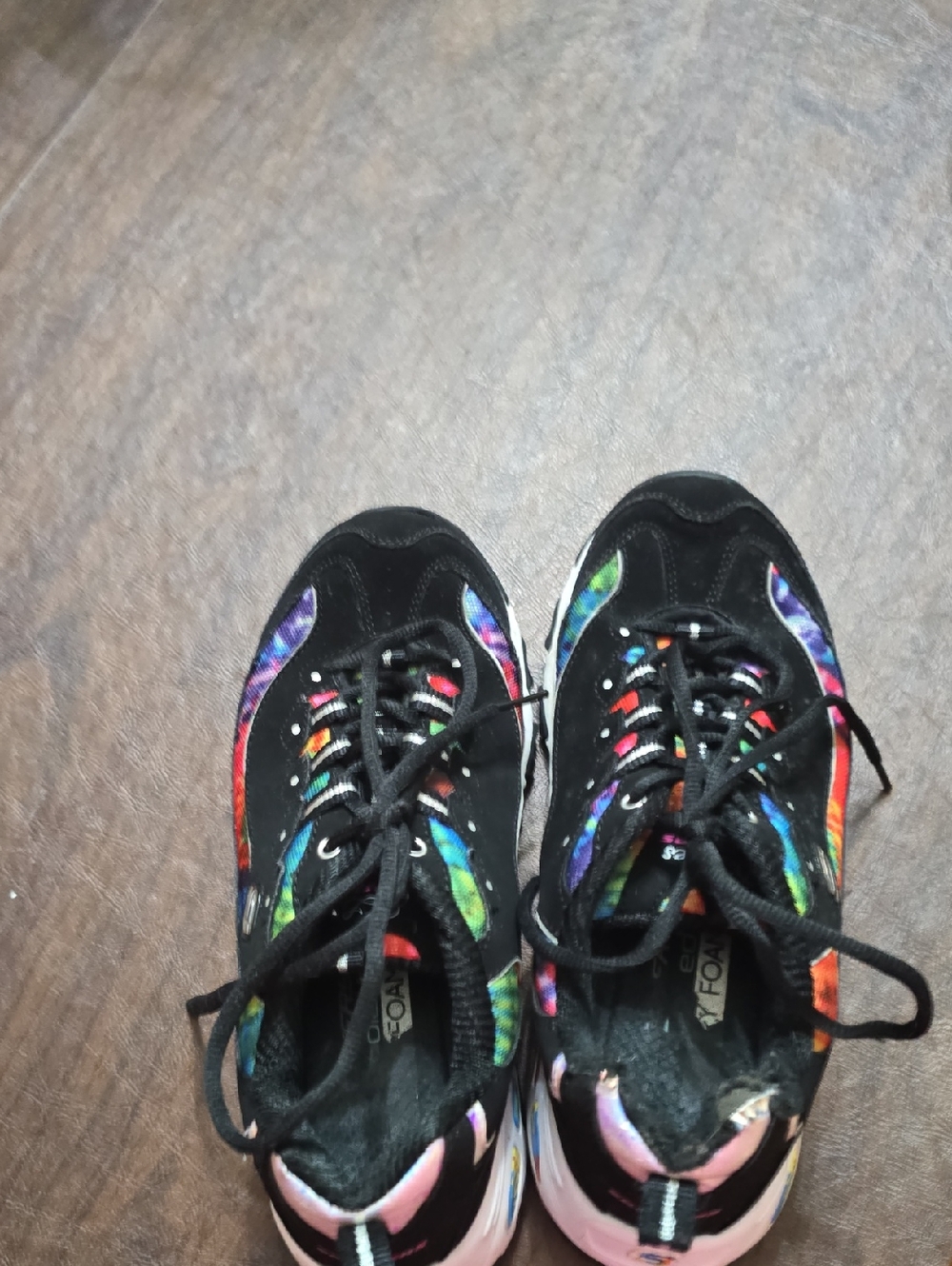 Skechers Women's Black Multi D'Lites Tie-Dye Accent Sneakers - Picture 7 of 7